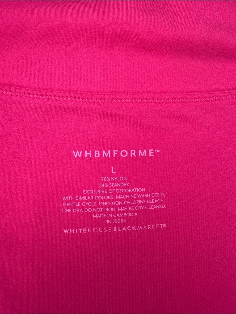 White House Black Market FORME All Ways Stretch Square Neck Top Hot Pink Large - Picture 8 of 8